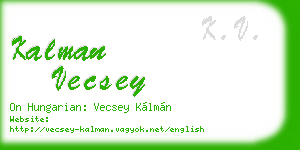 kalman vecsey business card