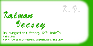 kalman vecsey business card